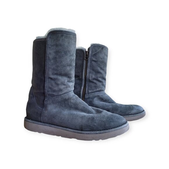 UGG Abree Short II Women’s Charcoal Sheepskin Winter Boots — Size 7 (EUC) - Picture 4 of 14